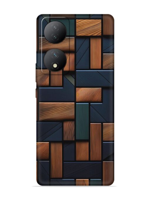 Wooden Background Cubes Embossed Soft Silicone Case for Vivo Y100A (5G) Zapvi