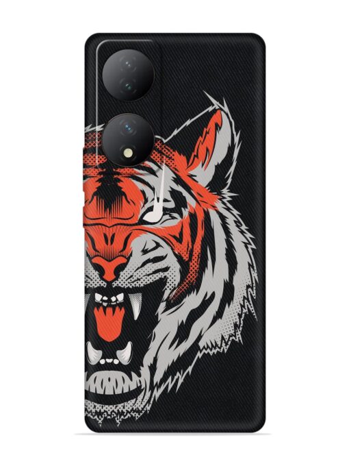 Tiger Aggression Embossed Soft Silicone Case for Vivo Y100A (5G) Zapvi