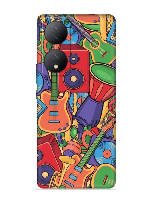 Colorful Music Art Embossed Soft Silicone Case for Vivo Y100A (5G)