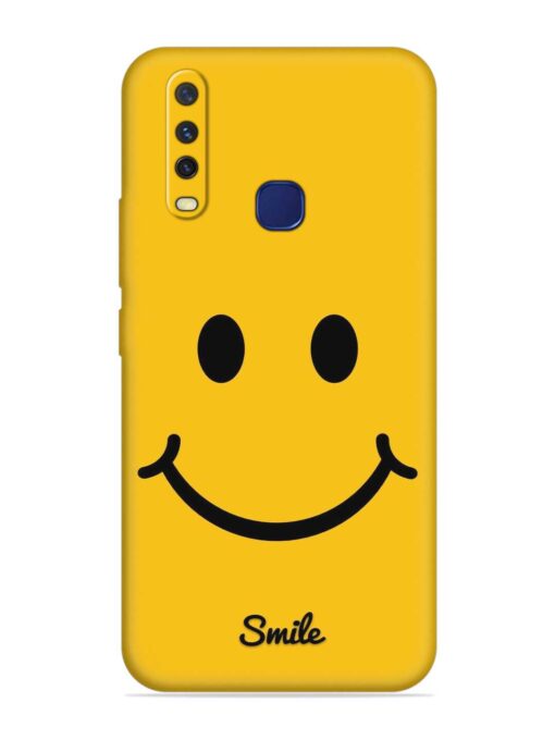 Yellow Smiley Embossed Soft Silicone Case for Vivo Y12