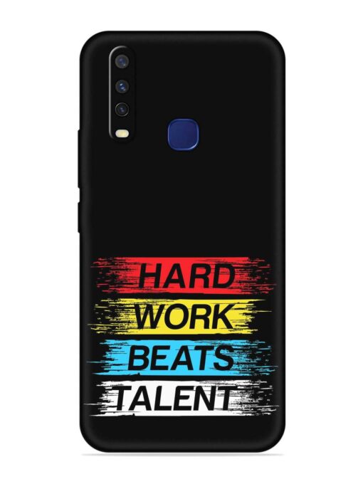 Hard Work Beats Embossed Soft Silicone Case for Vivo Y12 Zapvi