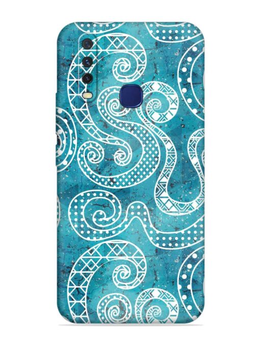 Vintage Curved Seamless Embossed Soft Silicone Case for Vivo Y12 Zapvi