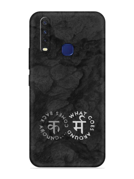 Karma Hindi Word Embossed Soft Silicone Case for Vivo Y12 Zapvi