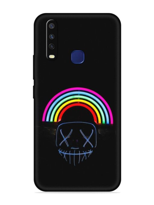 Mask Rainbow Embossed Soft Silicone Case for Vivo Y12 Zapvi