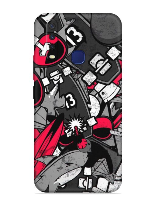 Fictional Doodle Embossed Soft Silicone Case for Vivo Y12 Zapvi