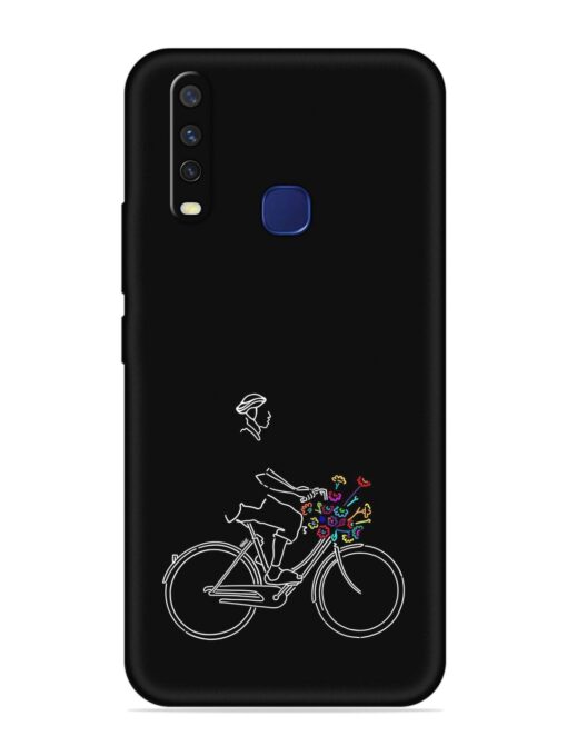 Minimalist Cycle Art Embossed Soft Silicone Case for Vivo Y12 Zapvi