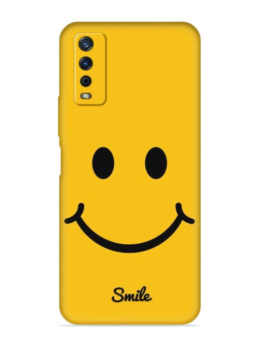 Yellow Smiley Embossed Soft Silicone Case for Vivo Y12G Zapvi