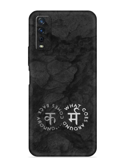 Karma Hindi Word Embossed Soft Silicone Case for Vivo Y12G