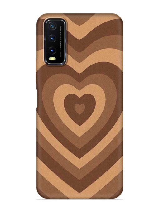 Brown Heart Embossed Soft Silicone Case for Vivo Y12S Zapvi