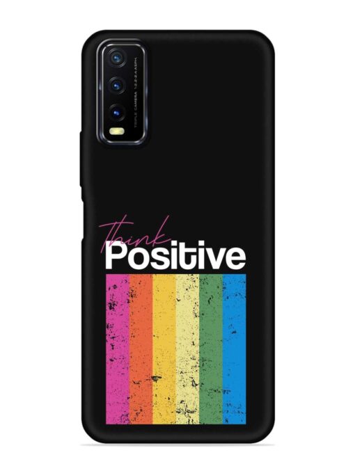 Think Positive Typography Embossed Soft Silicone Case for Vivo Y12S Zapvi