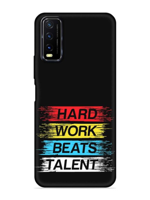 Hard Work Beats Embossed Soft Silicone Case for Vivo Y12S Zapvi