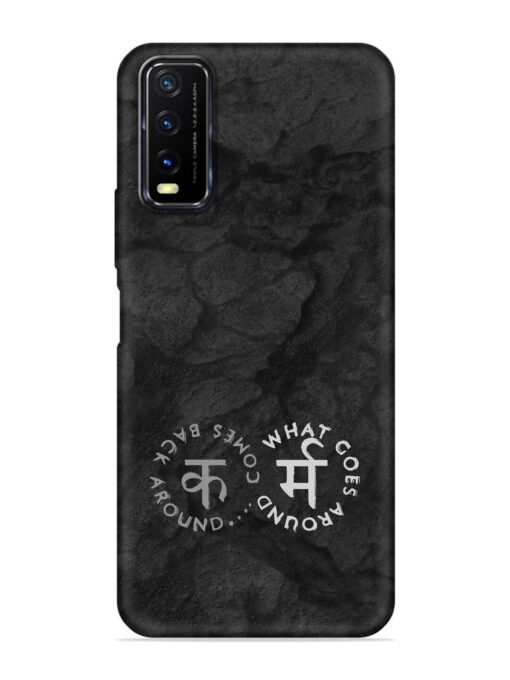 Karma Hindi Word Embossed Soft Silicone Case for Vivo Y12S Zapvi