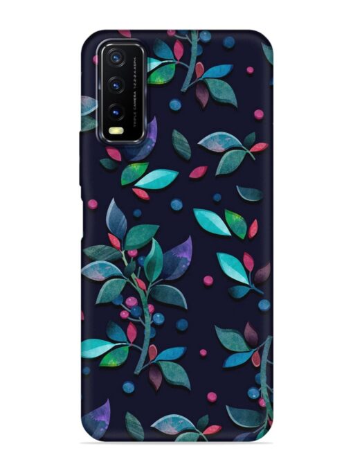 Decorative Watercolor Flower Embossed Soft Silicone Case for Vivo Y12S Zapvi