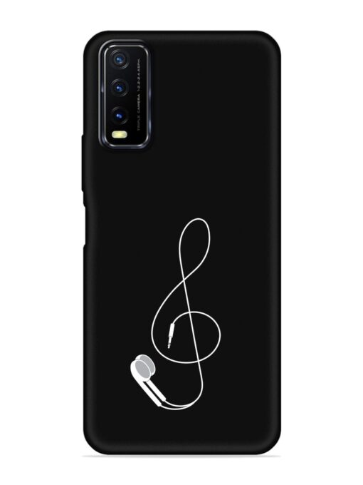 Music Earphone Vector Embossed Soft Silicone Case for Vivo Y12S Zapvi