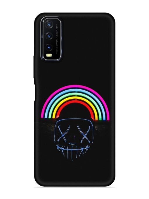 Mask Rainbow Embossed Soft Silicone Case for Vivo Y12S Zapvi