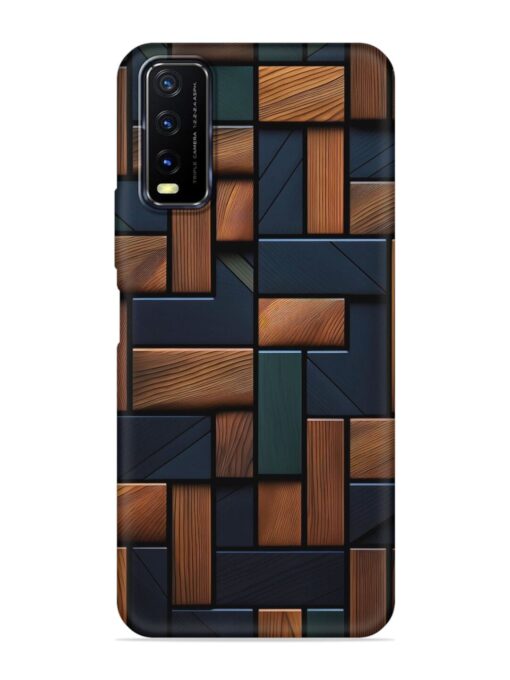 Wooden Background Cubes Embossed Soft Silicone Case for Vivo Y12S Zapvi