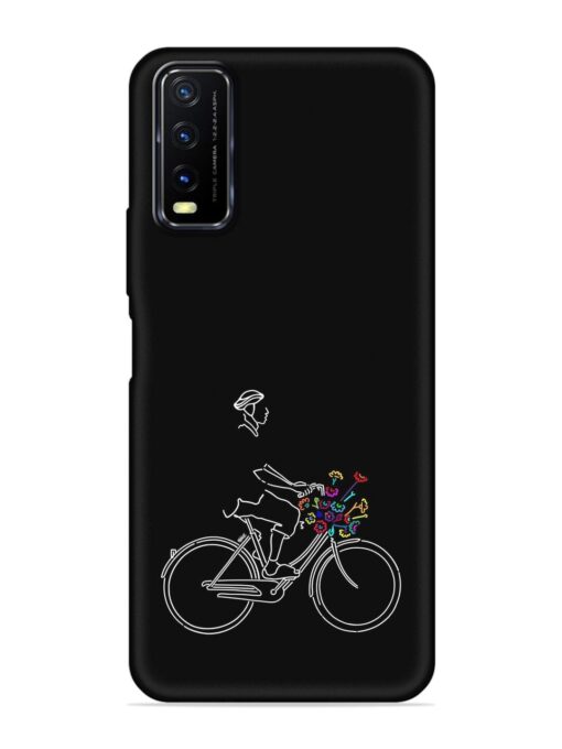 Minimalist Cycle Art Embossed Soft Silicone Case for Vivo Y12S Zapvi