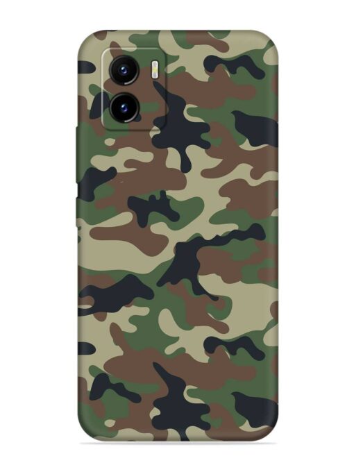 Army Military Camouflage Dark Green Embossed Soft Silicone Case for Vivo Y15S Zapvi