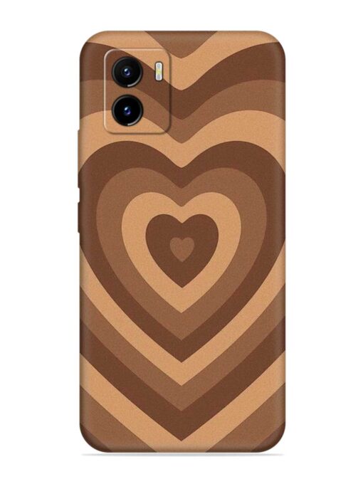 Brown Heart Embossed Soft Silicone Case for Vivo Y15S