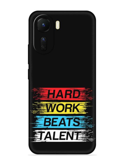 Hard Work Beats Embossed Soft Silicone Case for Vivo Y16