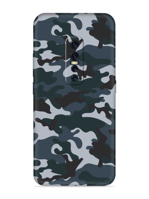 Dark Blue Army Military Art Embossed Soft Silicone Case for Vivo Y17 Pro