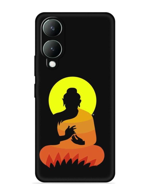 Buddha Art Black Embossed Soft Silicone Case for Vivo Y17S