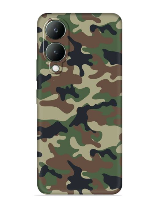 Army Military Camouflage Dark Green Embossed Soft Silicone Case for Vivo Y17S