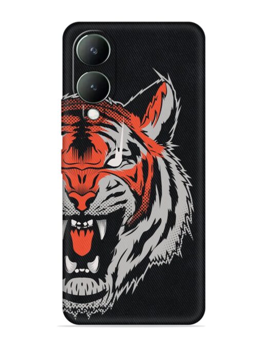 Tiger Aggression Embossed Soft Silicone Case for Vivo Y17S