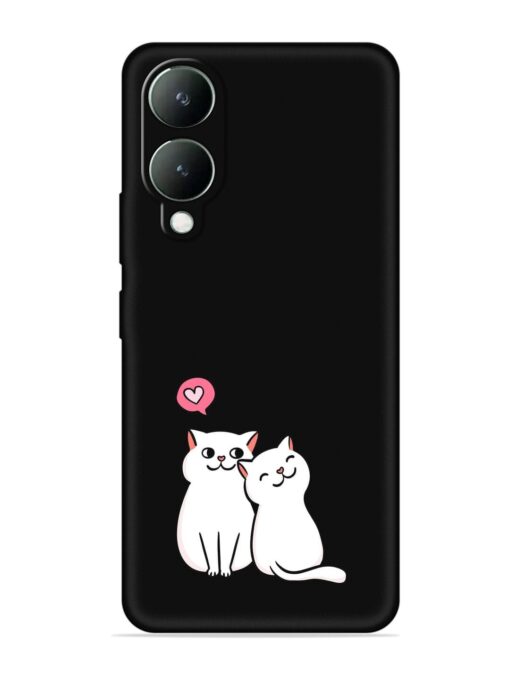 Cute Loving Cats Embossed Soft Silicone Case for Vivo Y17S