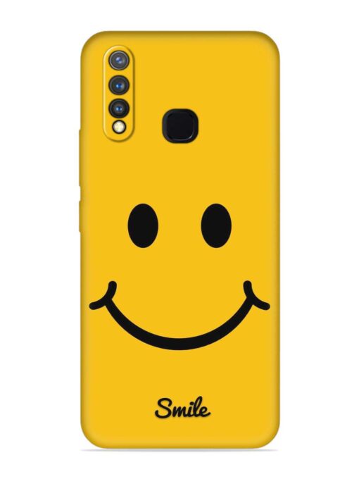 Yellow Smiley Embossed Soft Silicone Case for Vivo Y19 Zapvi