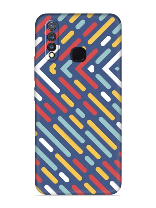 Colored Lines Embossed Soft Silicone Case for Vivo Y19 Zapvi