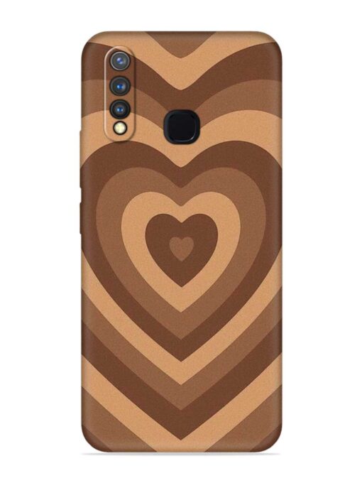 Brown Heart Embossed Soft Silicone Case for Vivo Y19 Zapvi