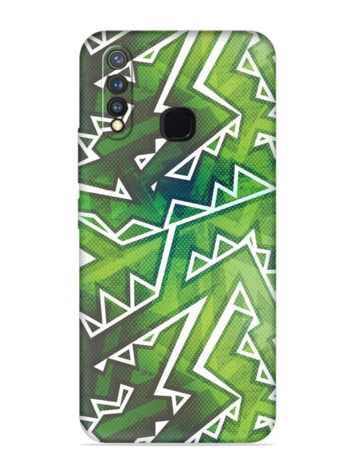 Green Graffiti Seamless Embossed Soft Silicone Case for Vivo Y19 Zapvi