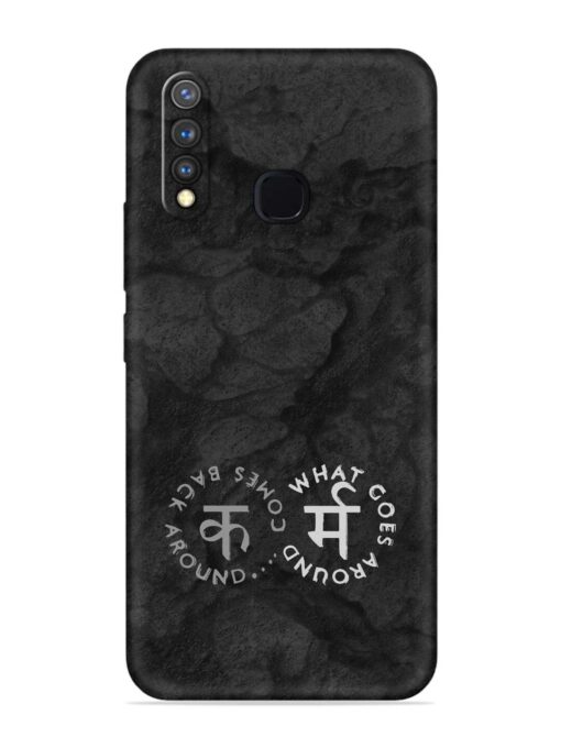 Karma Hindi Word Embossed Soft Silicone Case for Vivo Y19 Zapvi