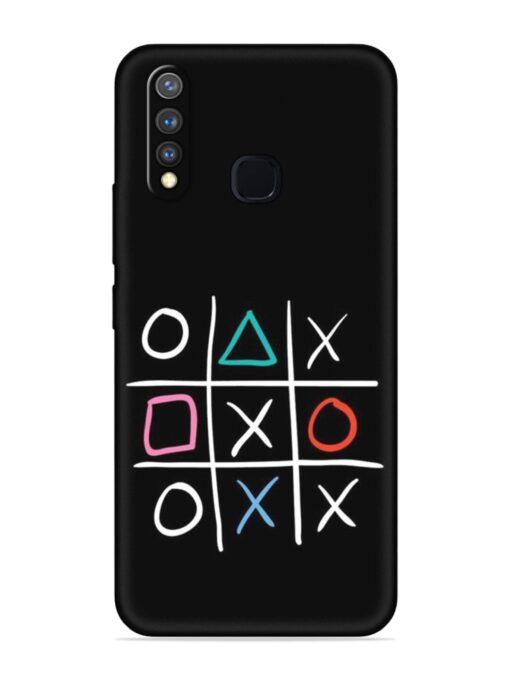 Super Neon Tic-Tac-Toe Embossed Soft Silicone Case for Vivo Y19 Zapvi