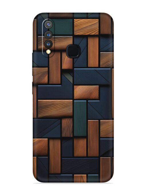 Wooden Background Cubes Embossed Soft Silicone Case for Vivo Y19 Zapvi