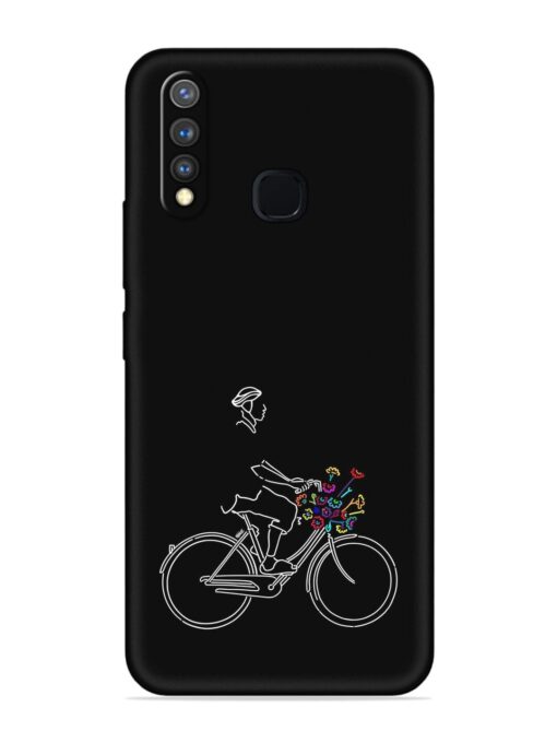 Minimalist Cycle Art Embossed Soft Silicone Case for Vivo Y19 Zapvi