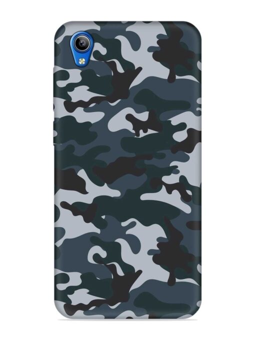 Dark Blue Army Military Art Embossed Soft Silicone Case for Vivo Y1S Zapvi