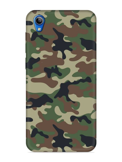 Army Military Camouflage Dark Green Embossed Soft Silicone Case for Vivo Y1S Zapvi