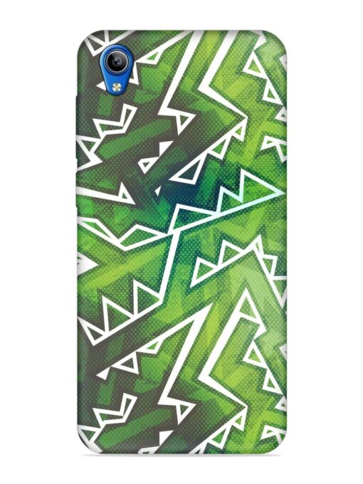 Green Graffiti Seamless Embossed Soft Silicone Case for Vivo Y1S Zapvi