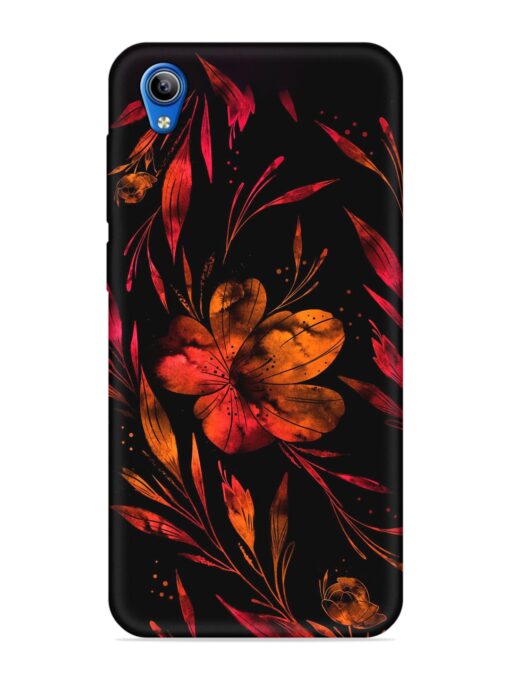 Red Flower Painting Embossed Soft Silicone Case for Vivo Y1S Zapvi