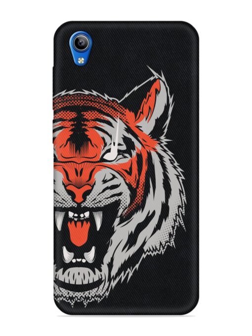 Tiger Aggression Embossed Soft Silicone Case for Vivo Y1S Zapvi