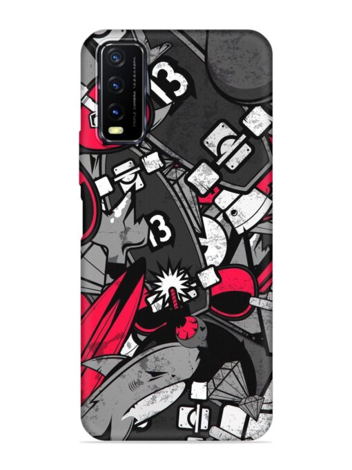 Fictional Doodle Embossed Soft Silicone Case for Vivo Y20 Zapvi