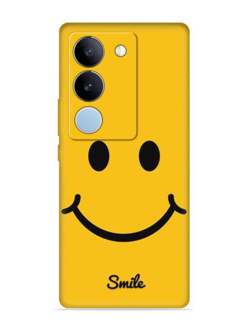 Yellow Smiley Embossed Soft Silicone Case for Vivo Y200 (5G) Zapvi