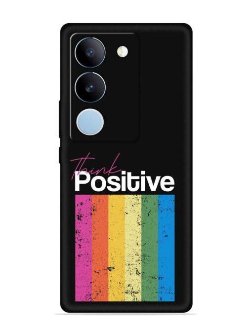 Think Positive Typography Embossed Soft Silicone Case for Vivo Y200 (5G) Zapvi