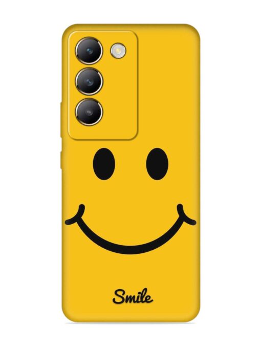 Yellow Smiley Embossed Soft Silicone Case for Vivo Y200E (5G) Zapvi