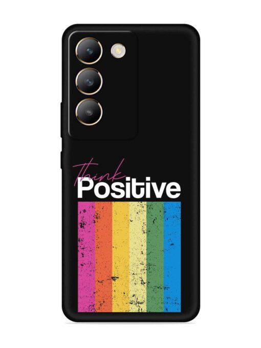 Think Positive Typography Embossed Soft Silicone Case for Vivo Y200E (5G) Zapvi