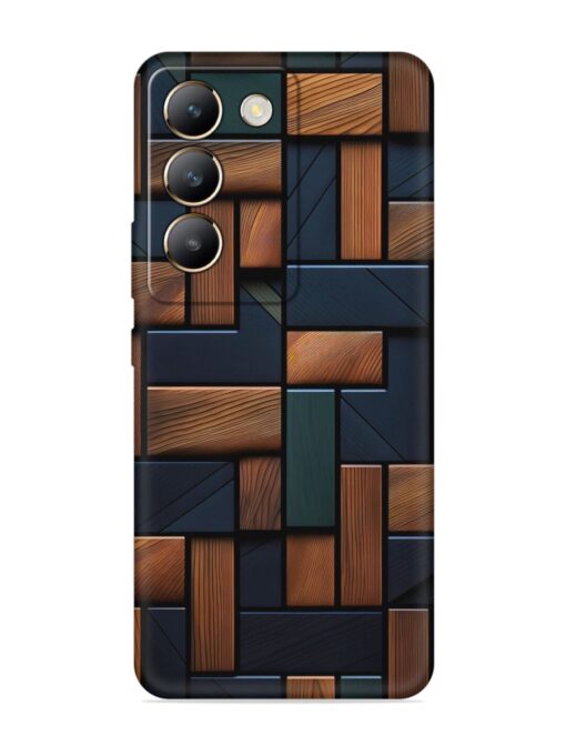 Wooden Background Cubes Embossed Soft Silicone Case for Vivo Y200E (5G) Zapvi