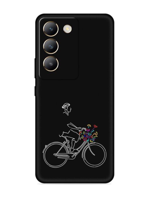 Minimalist Cycle Art Embossed Soft Silicone Case for Vivo Y200E (5G) Zapvi