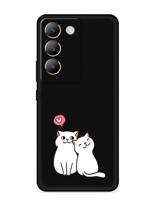 Cute Loving Cats Embossed Soft Silicone Case for Vivo Y200E (5G)